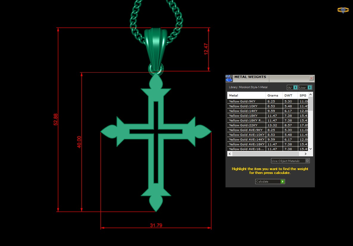 100 Cross Pendant Jewelry Light Gold New Design Bulk Discount 3D print model_121