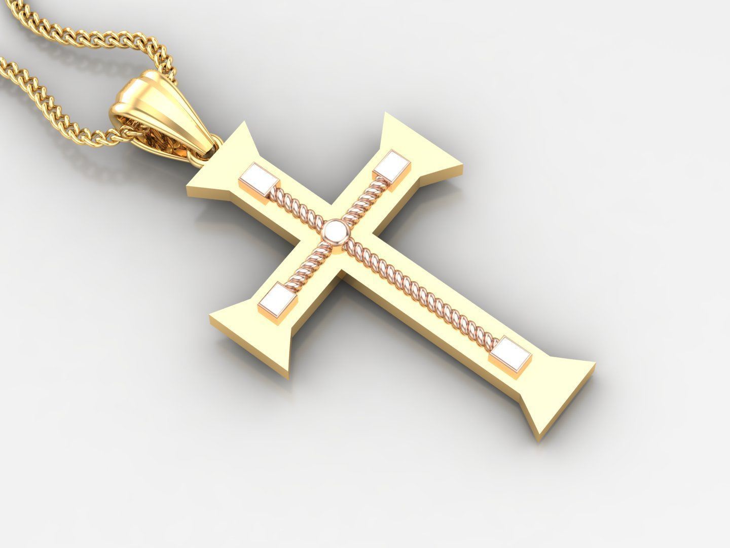 100 Cross Pendant Jewelry Light Gold New Design Bulk Discount 3D print model_103