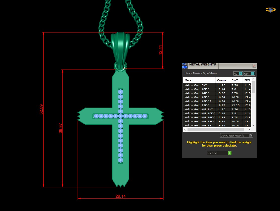 100 Cross Pendant Jewelry Light Gold New Design Bulk Discount 3D print model_141