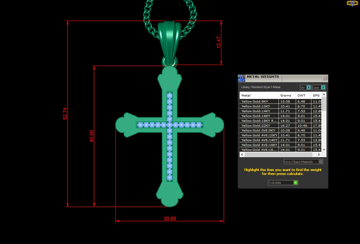 100 Cross Pendant Jewelry Light Gold New Design Bulk Discount 3D print model_135