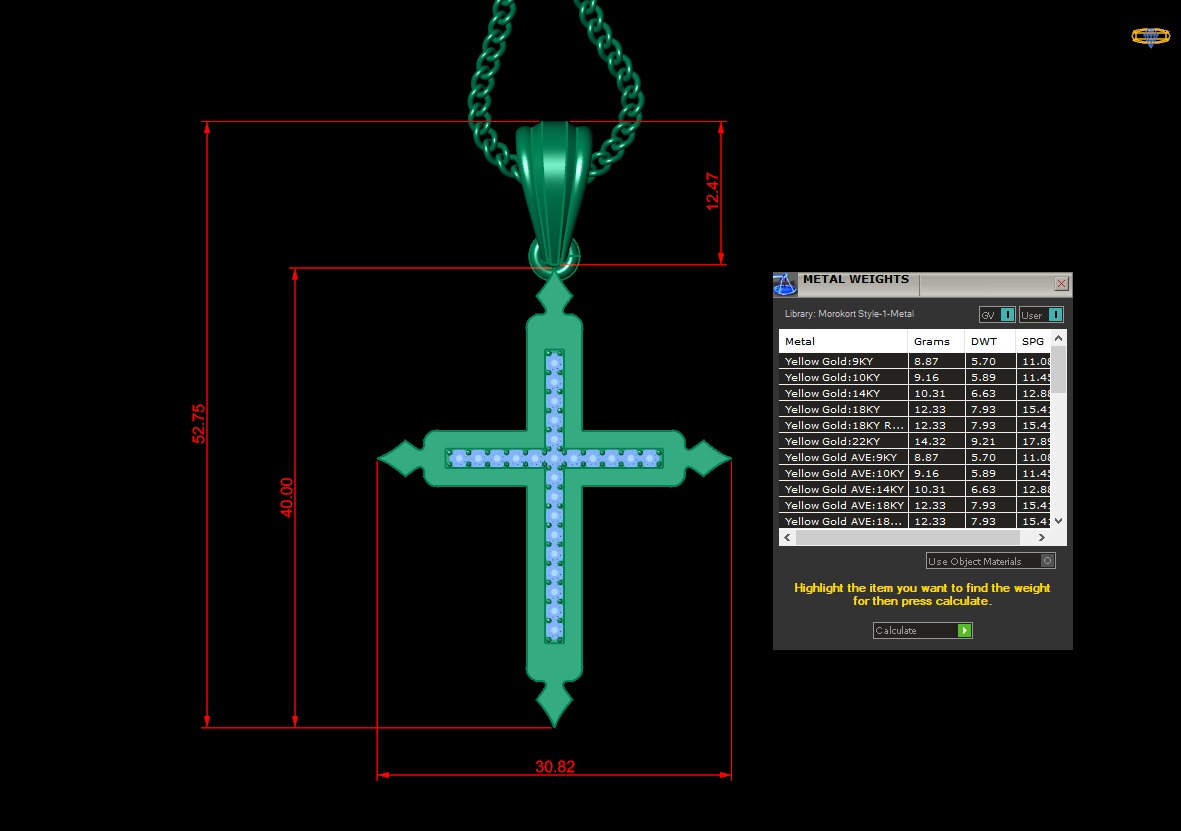 100 Cross Pendant Jewelry Light Gold New Design Bulk Discount 3D print model_118