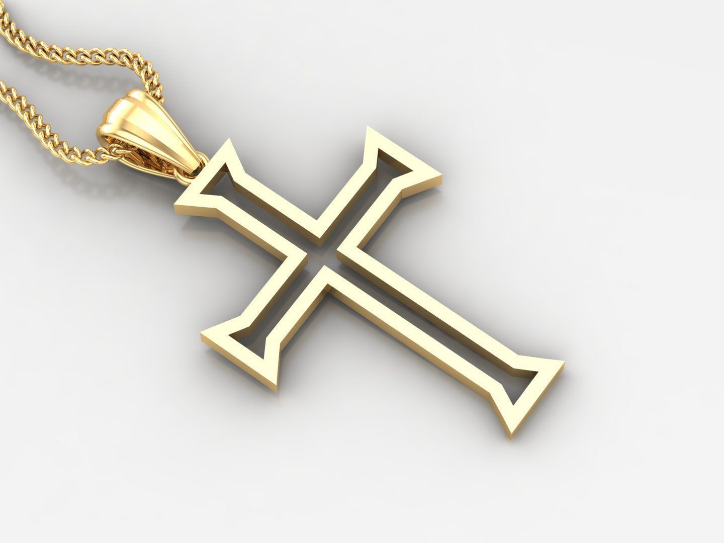 100 Cross Pendant Jewelry Light Gold New Design Bulk Discount 3D print model_47