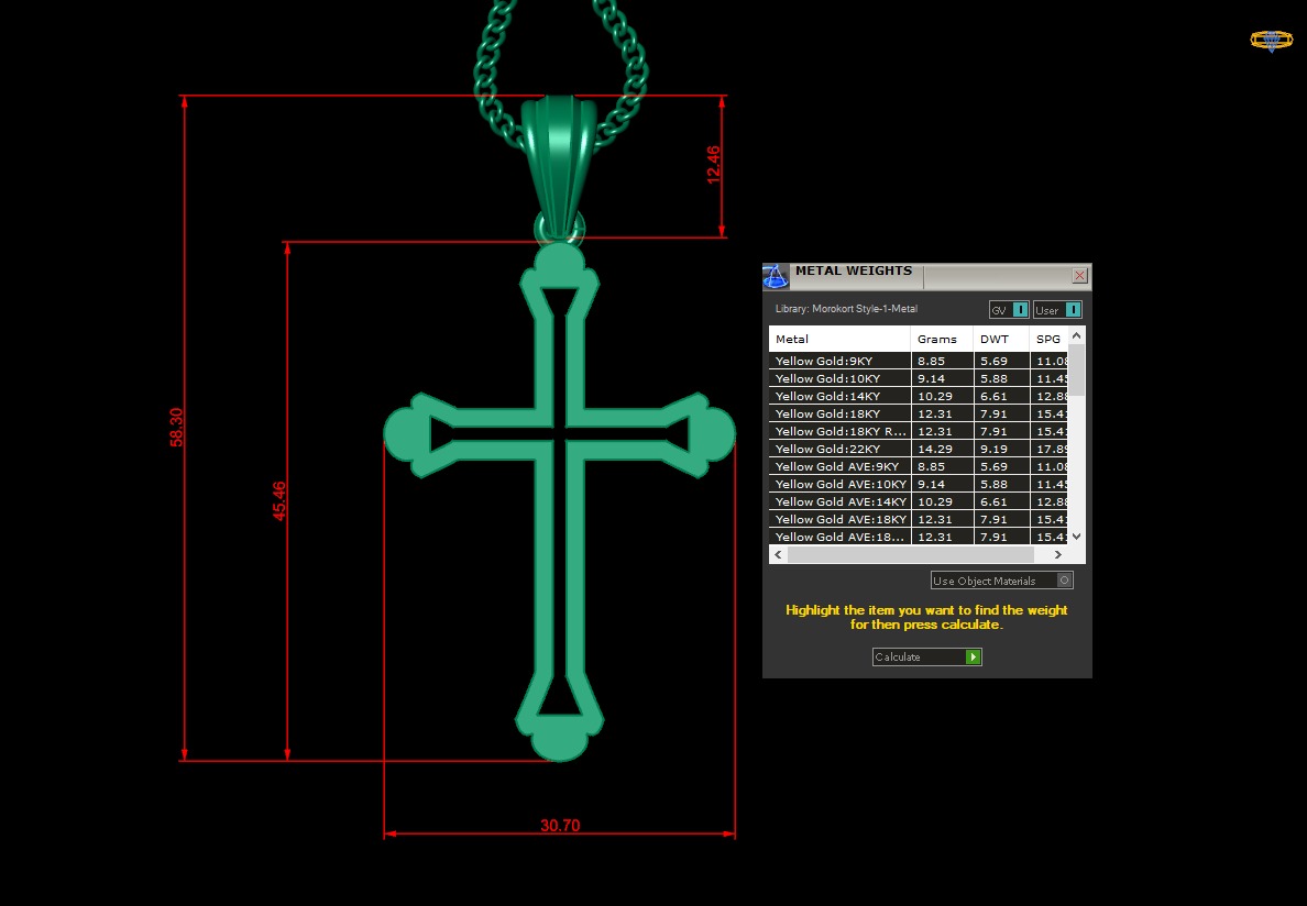 100 Cross Pendant Jewelry Light Gold New Design Bulk Discount 3D print model_148