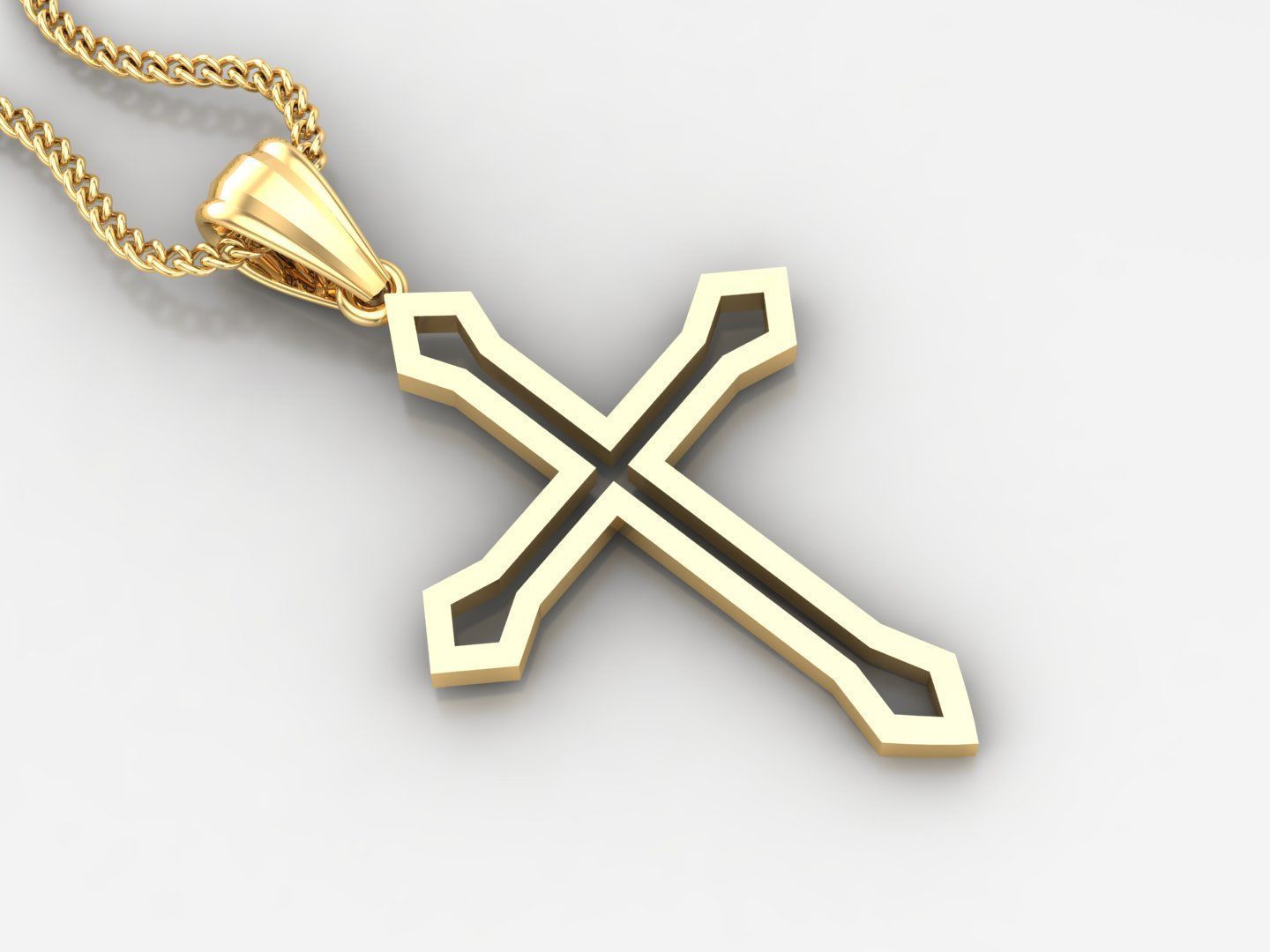 100 Cross Pendant Jewelry Light Gold New Design Bulk Discount 3D print model_19