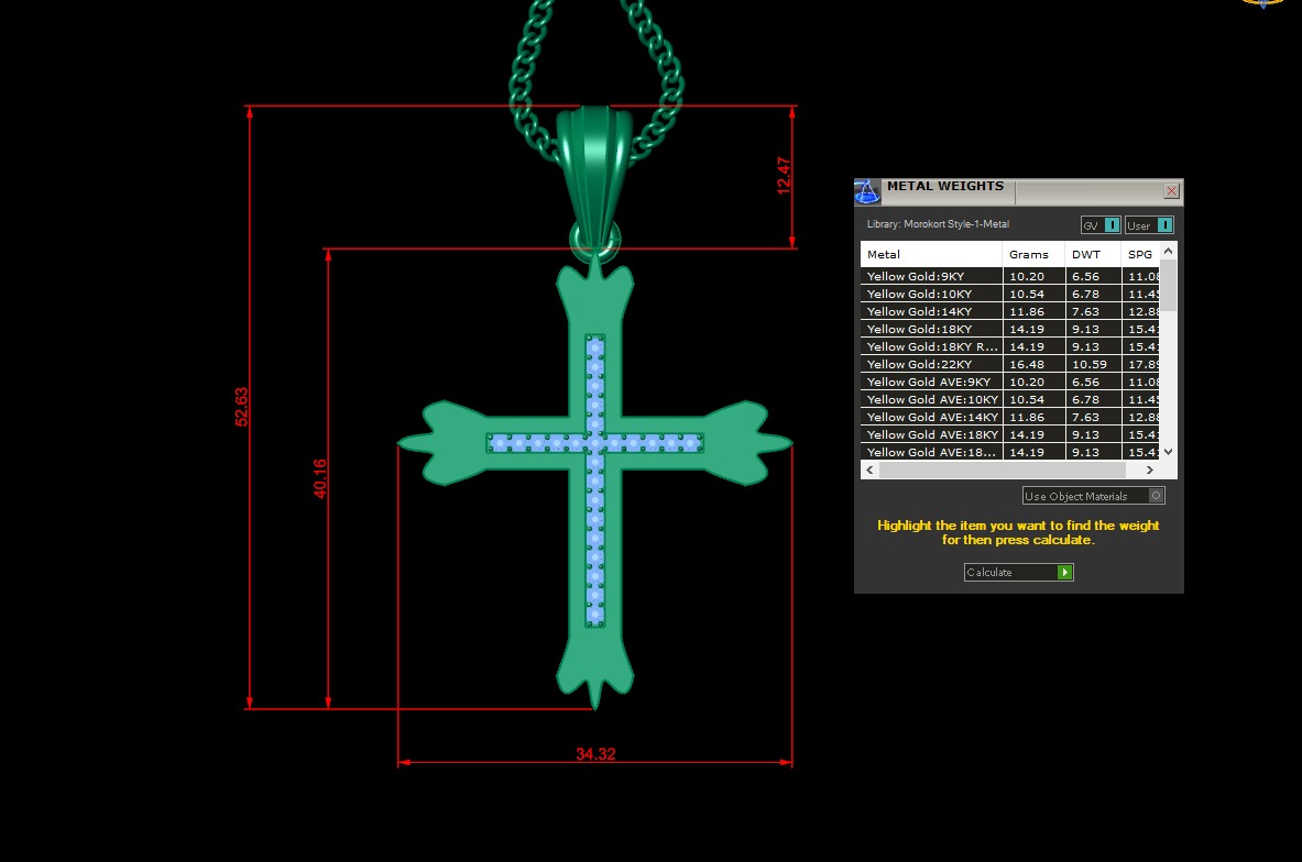 100 Cross Pendant Jewelry Light Gold New Design Bulk Discount 3D print model_137