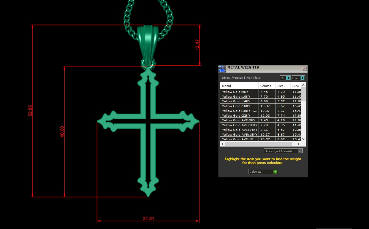 100 Cross Pendant Jewelry Light Gold New Design Bulk Discount 3D print model_113