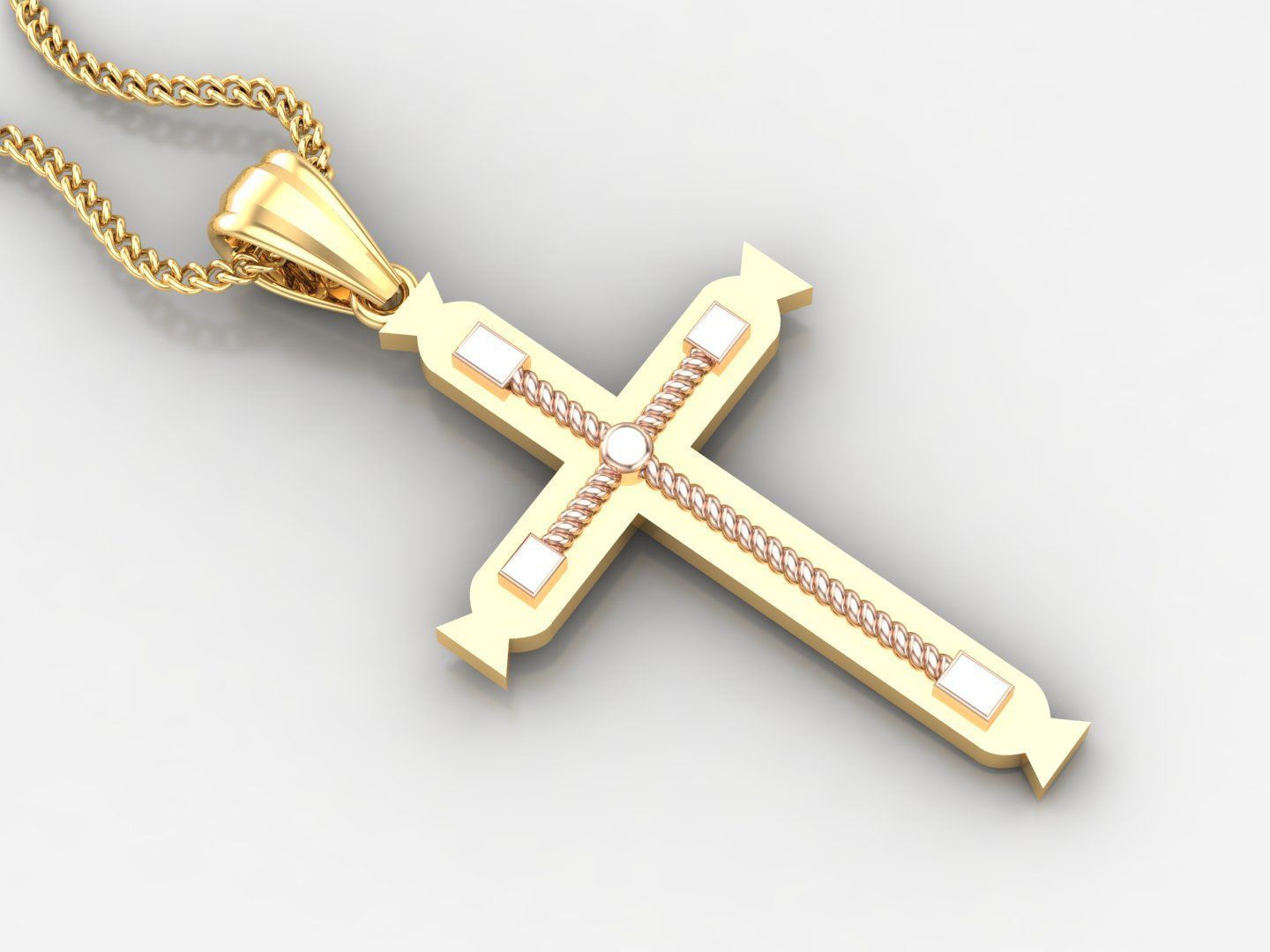 100 Cross Pendant Jewelry Light Gold New Design Bulk Discount 3D print model_102