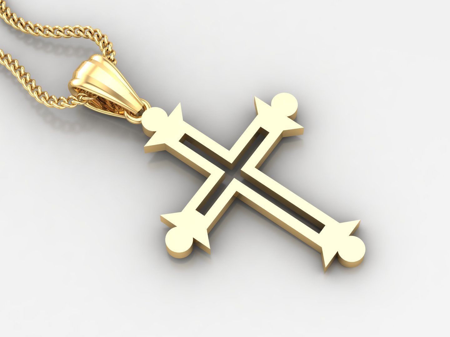 100 Cross Pendant Jewelry Light Gold New Design Bulk Discount 3D print model_30