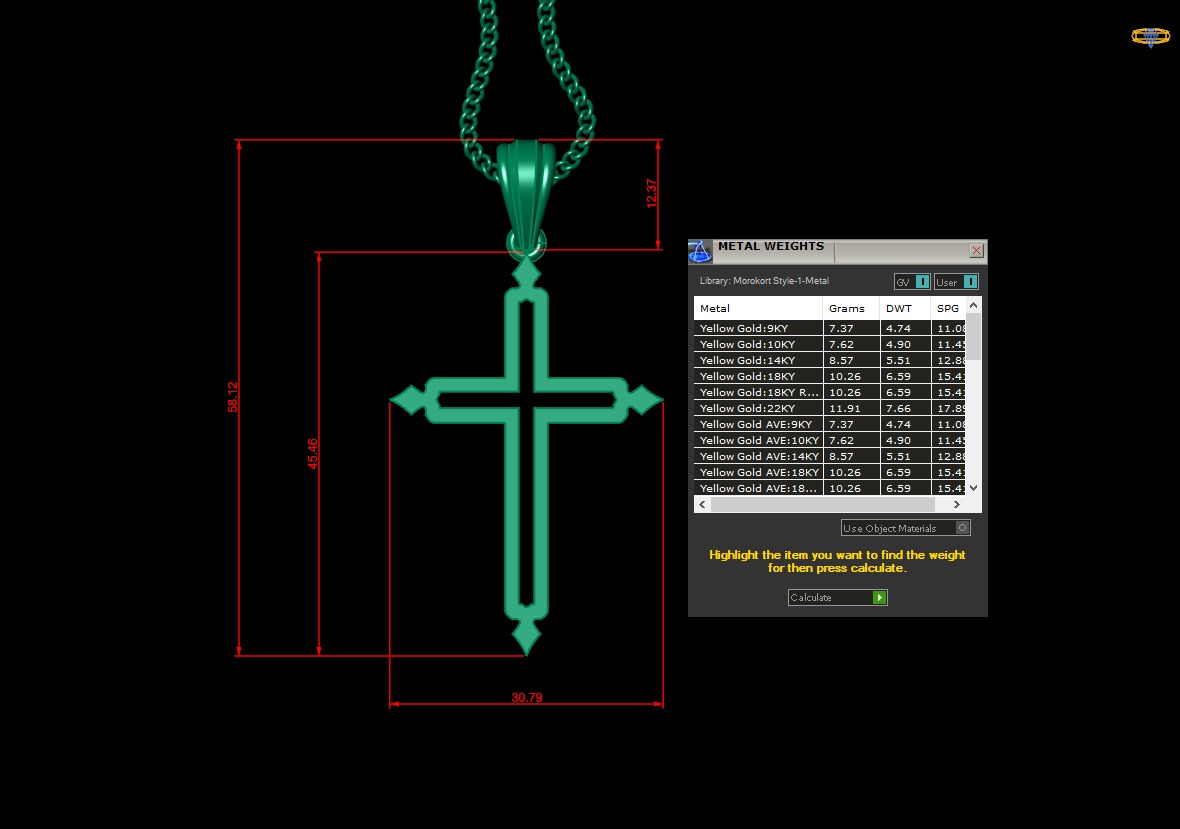 100 Cross Pendant Jewelry Light Gold New Design Bulk Discount 3D print model_149