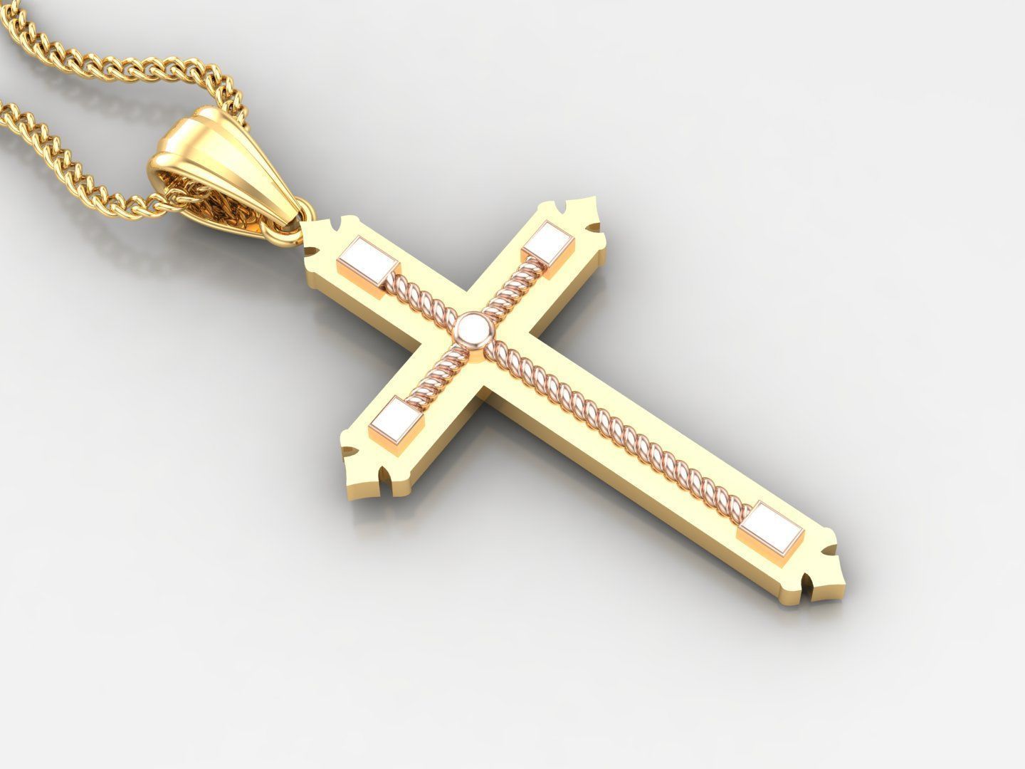 100 Cross Pendant Jewelry Light Gold New Design Bulk Discount 3D print model_89