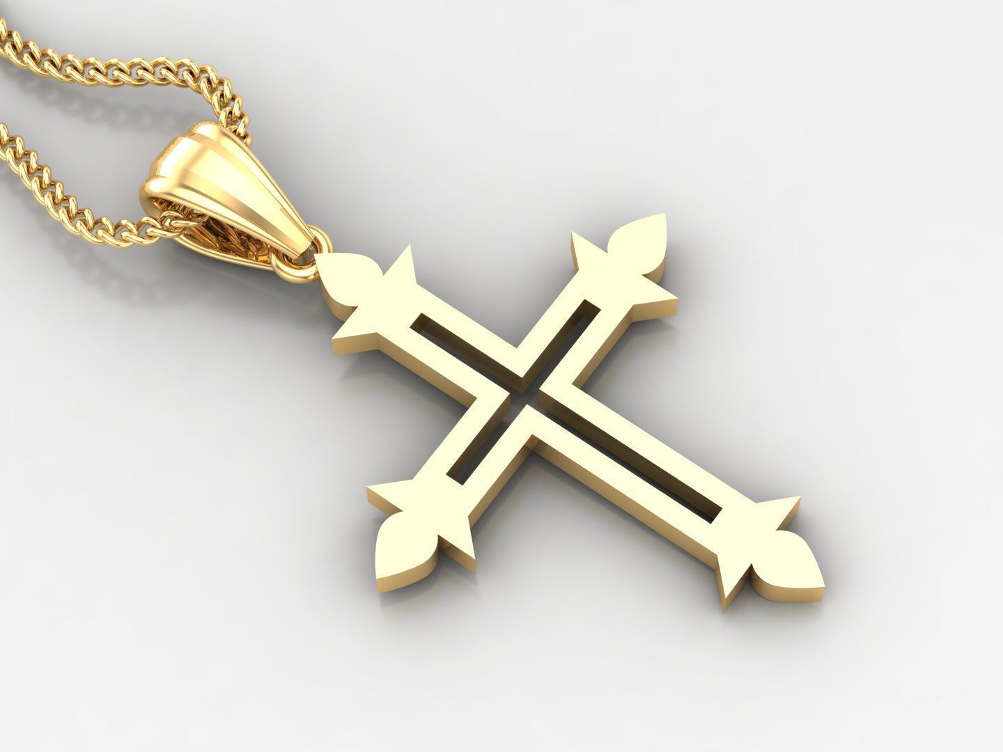 100 Cross Pendant Jewelry Light Gold New Design Bulk Discount 3D print model_17