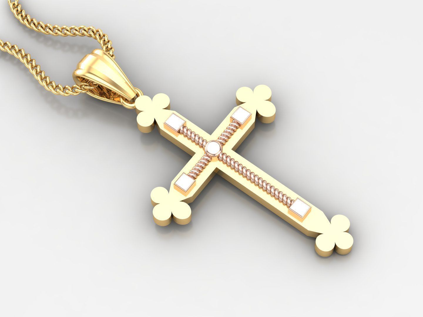 100 Cross Pendant Jewelry Light Gold New Design Bulk Discount 3D print model_98