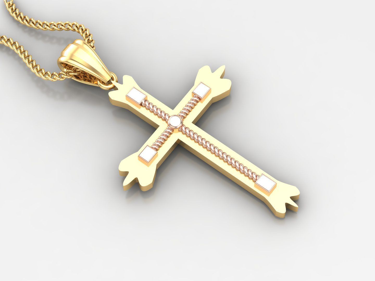 100 Cross Pendant Jewelry Light Gold New Design Bulk Discount 3D print model_90