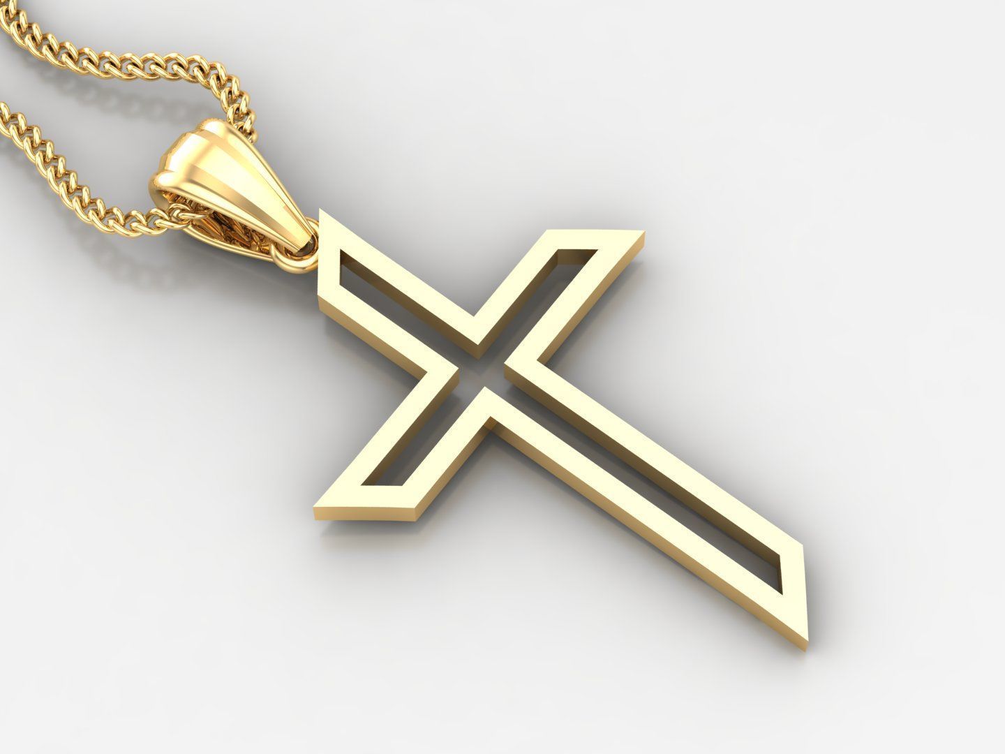 100 Cross Pendant Jewelry Light Gold New Design Bulk Discount 3D print model_40