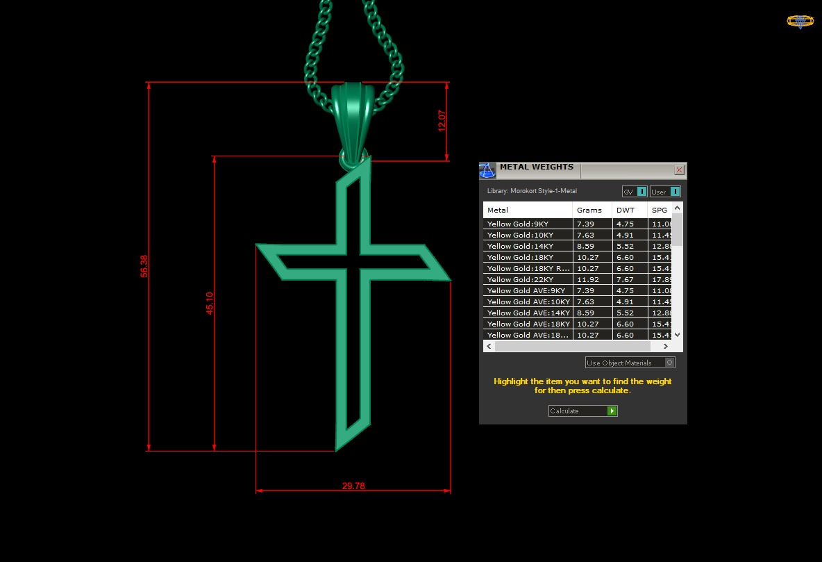 100 Cross Pendant Jewelry Light Gold New Design Bulk Discount 3D print model_138