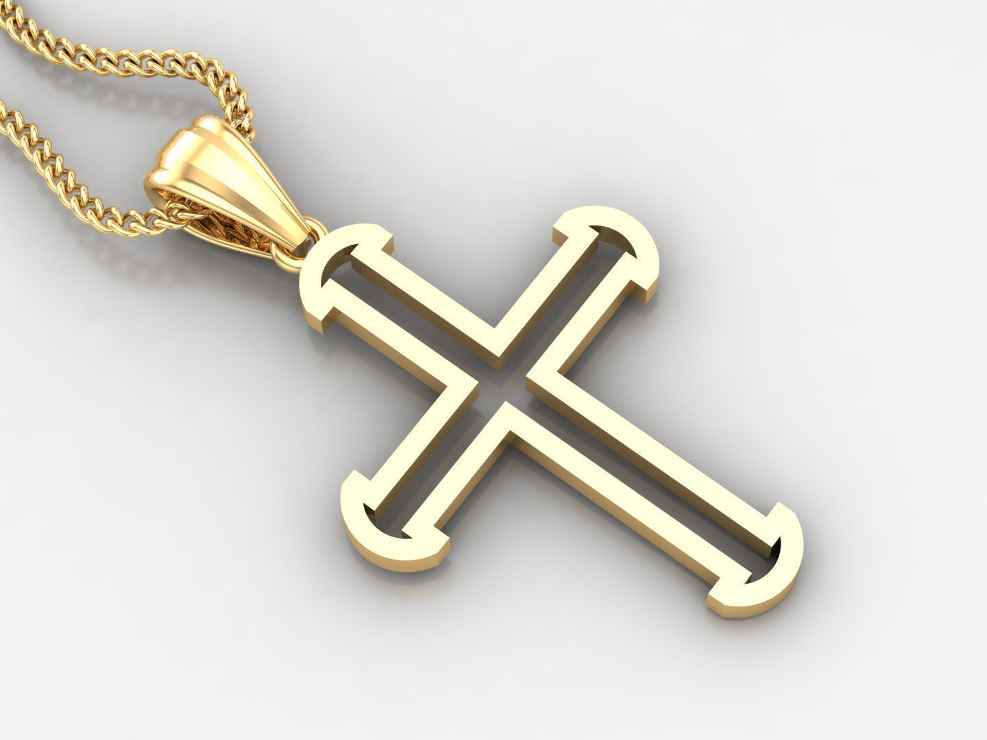 100 Cross Pendant Jewelry Light Gold New Design Bulk Discount 3D print model_13