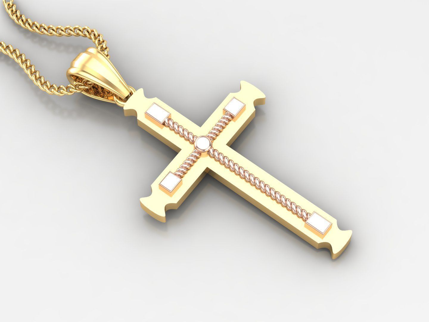 100 Cross Pendant Jewelry Light Gold New Design Bulk Discount 3D print model_76