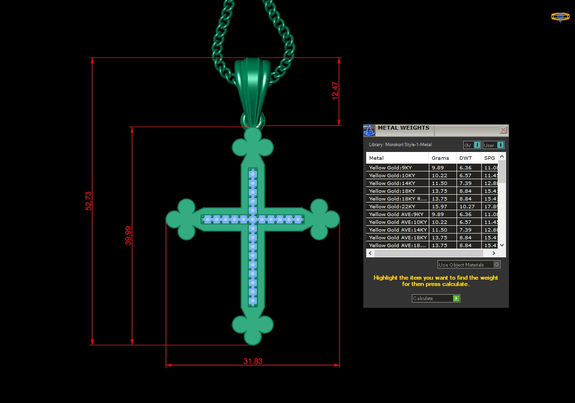 100 Cross Pendant Jewelry Light Gold New Design Bulk Discount 3D print model_126
