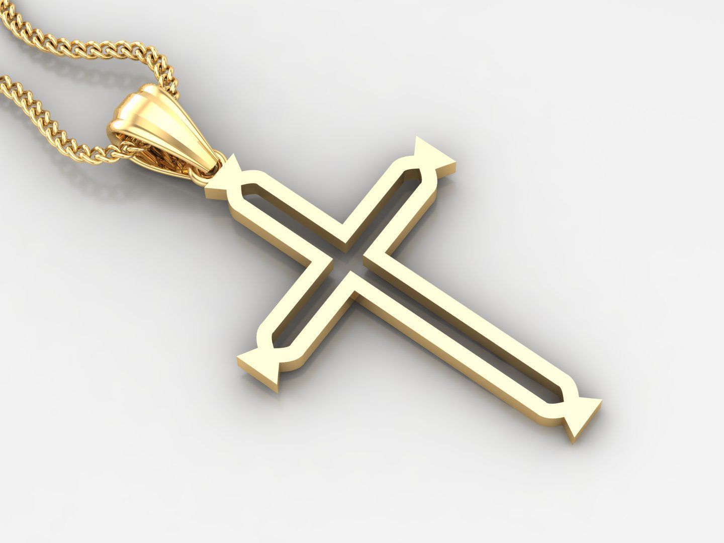 100 Cross Pendant Jewelry Light Gold New Design Bulk Discount 3D print model_43