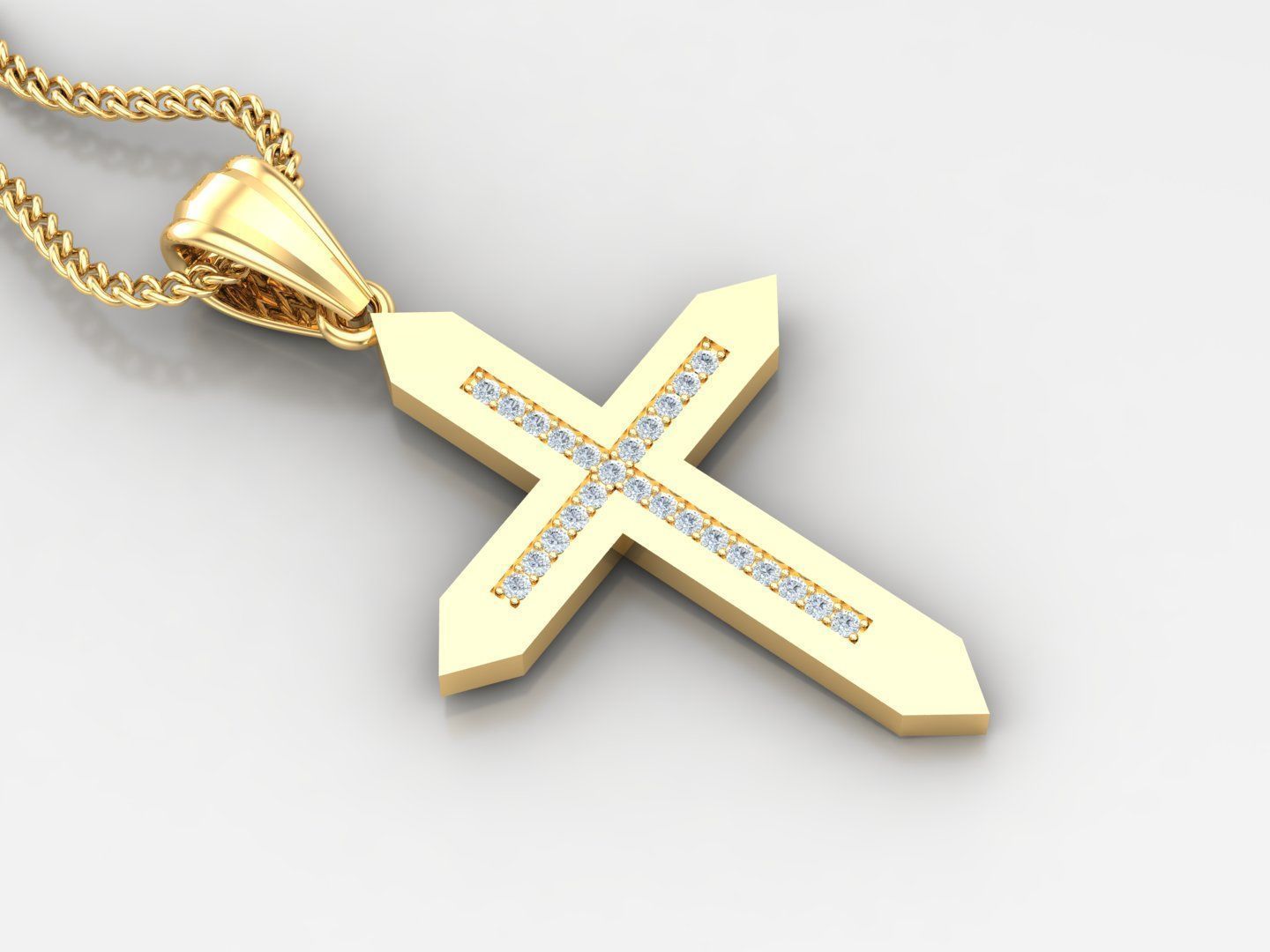 100 Cross Pendant Jewelry Light Gold New Design Bulk Discount 3D print model_6