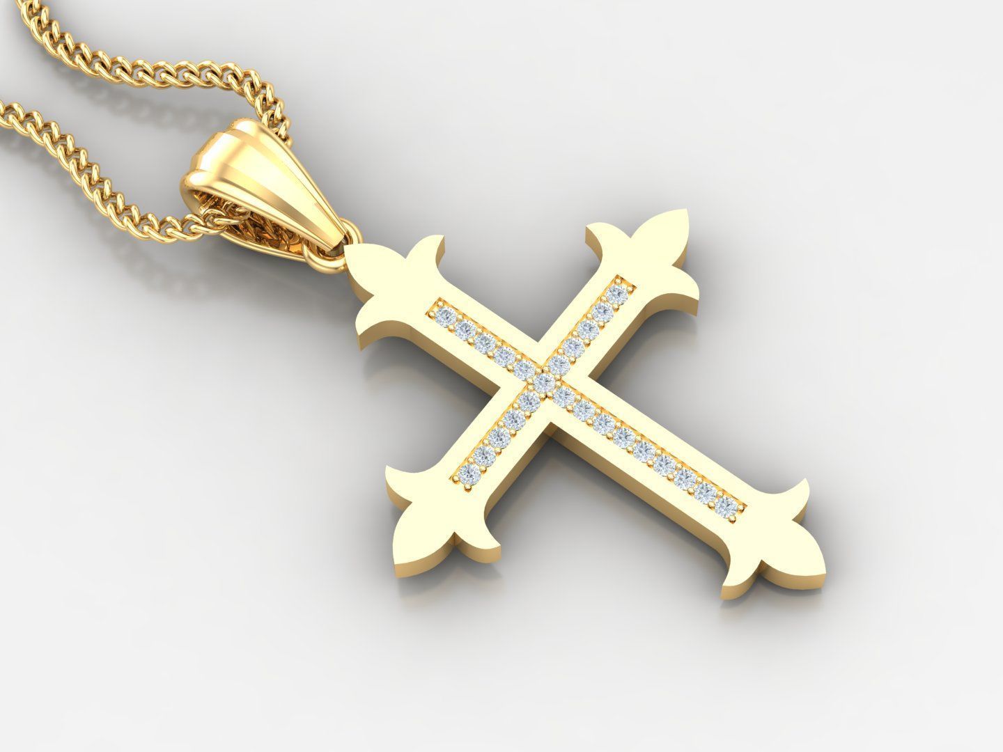 100 Cross Pendant Jewelry Light Gold New Design Bulk Discount 3D print model_92