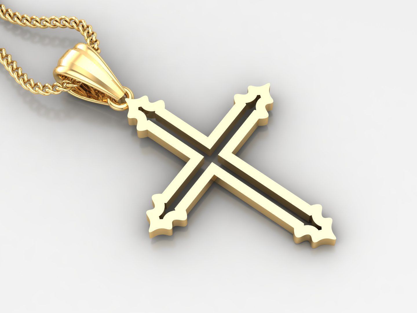 100 Cross Pendant Jewelry Light Gold New Design Bulk Discount 3D print model_24