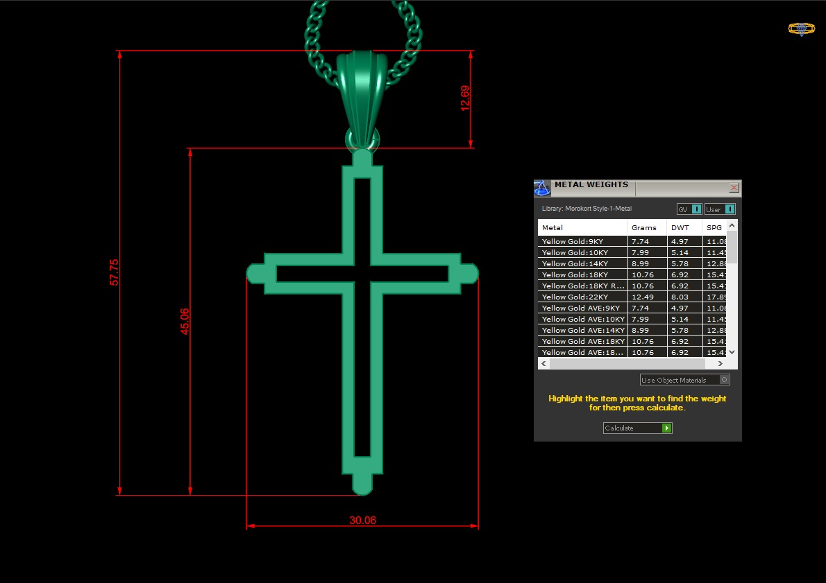 100 Cross Pendant Jewelry Light Gold New Design Bulk Discount 3D print model_116