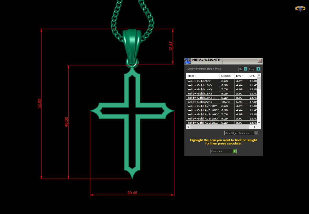 100 Cross Pendant Jewelry Light Gold New Design Bulk Discount 3D print model_111