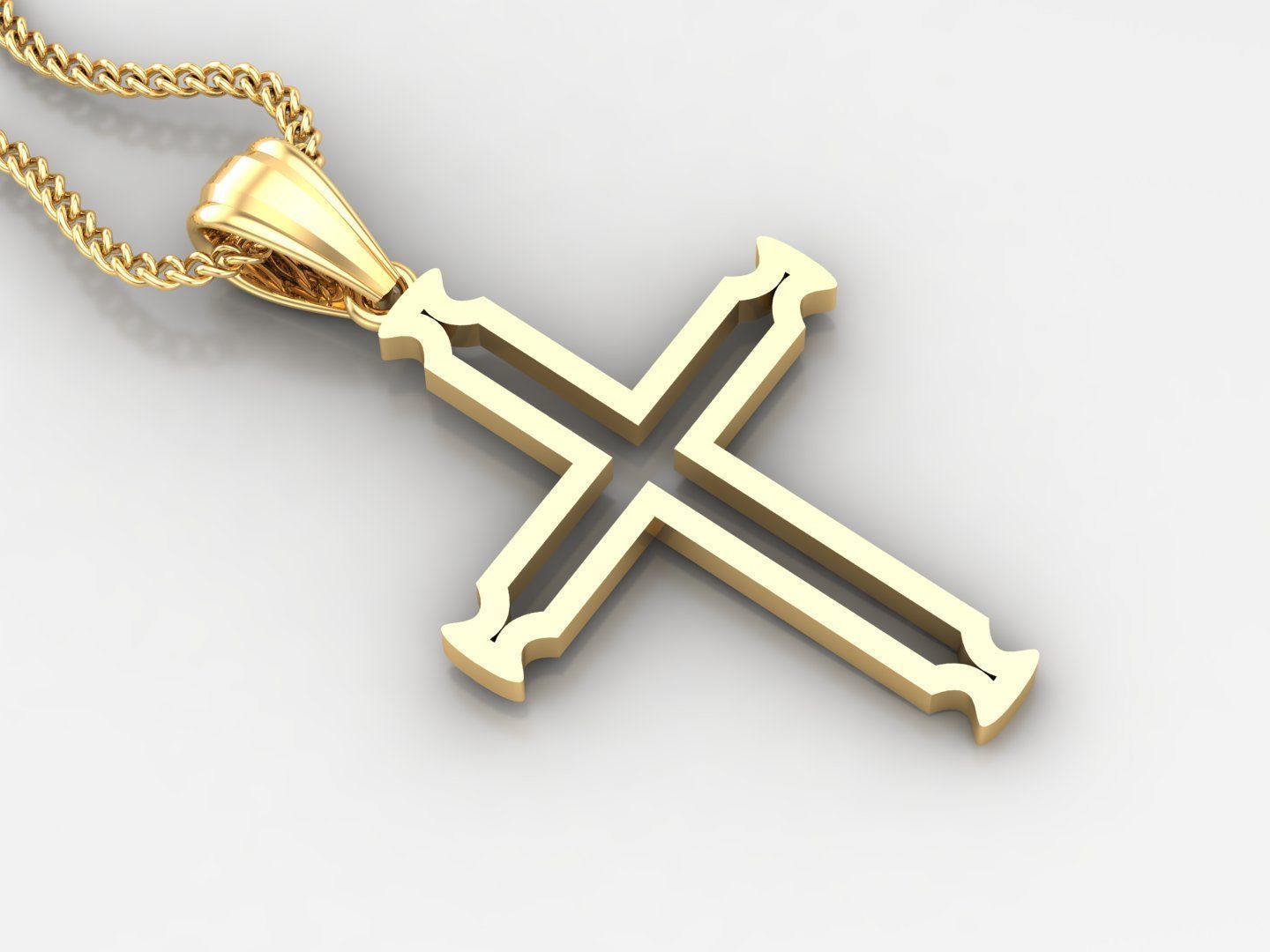 100 Cross Pendant Jewelry Light Gold New Design Bulk Discount 3D print model_15