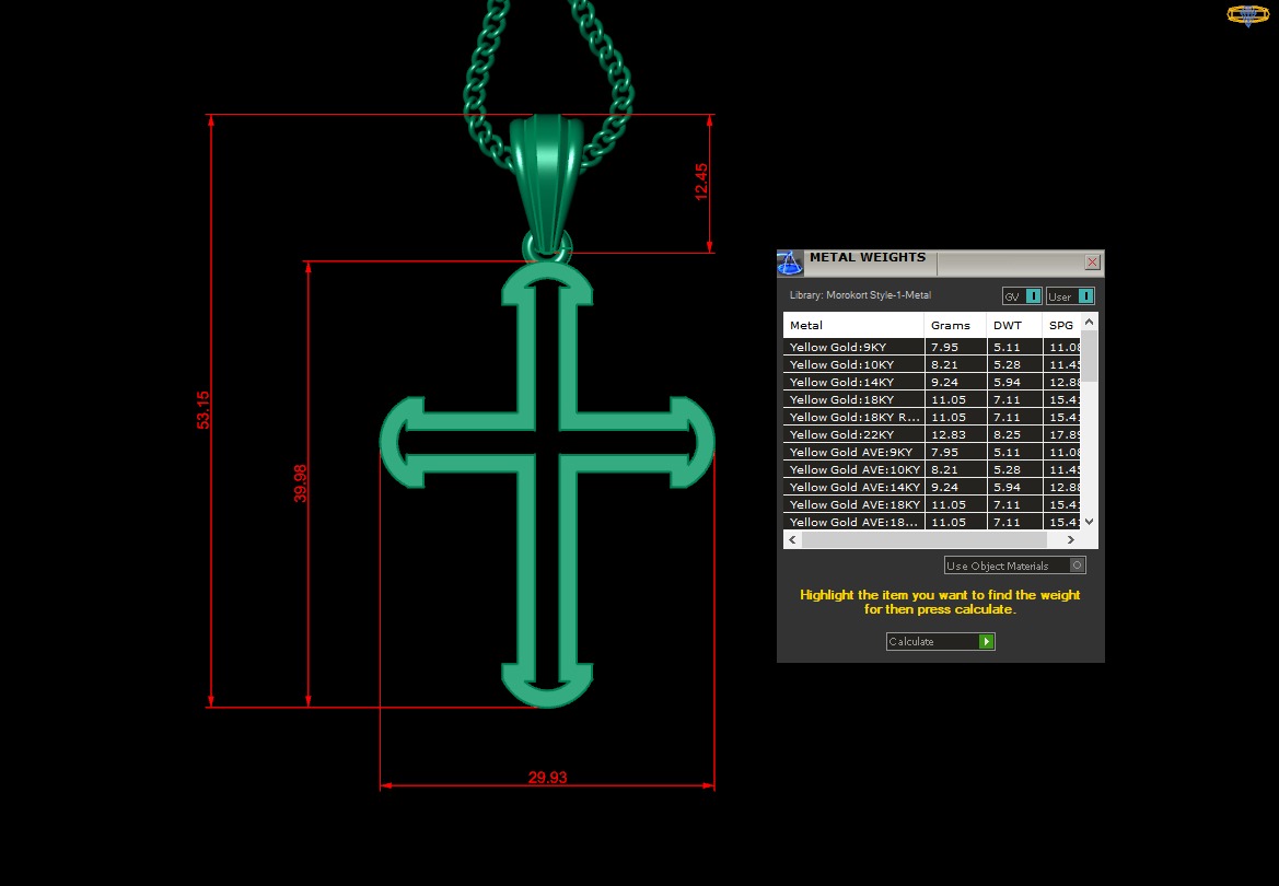 100 Cross Pendant Jewelry Light Gold New Design Bulk Discount 3D print model_124