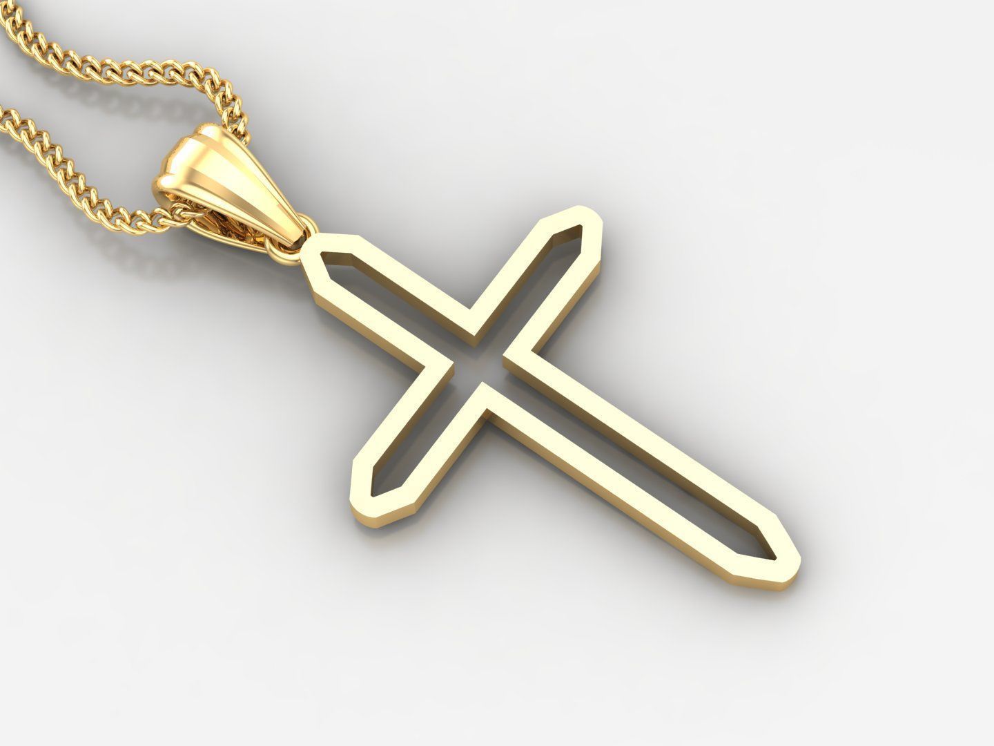 100 Cross Pendant Jewelry Light Gold New Design Bulk Discount 3D print model_45