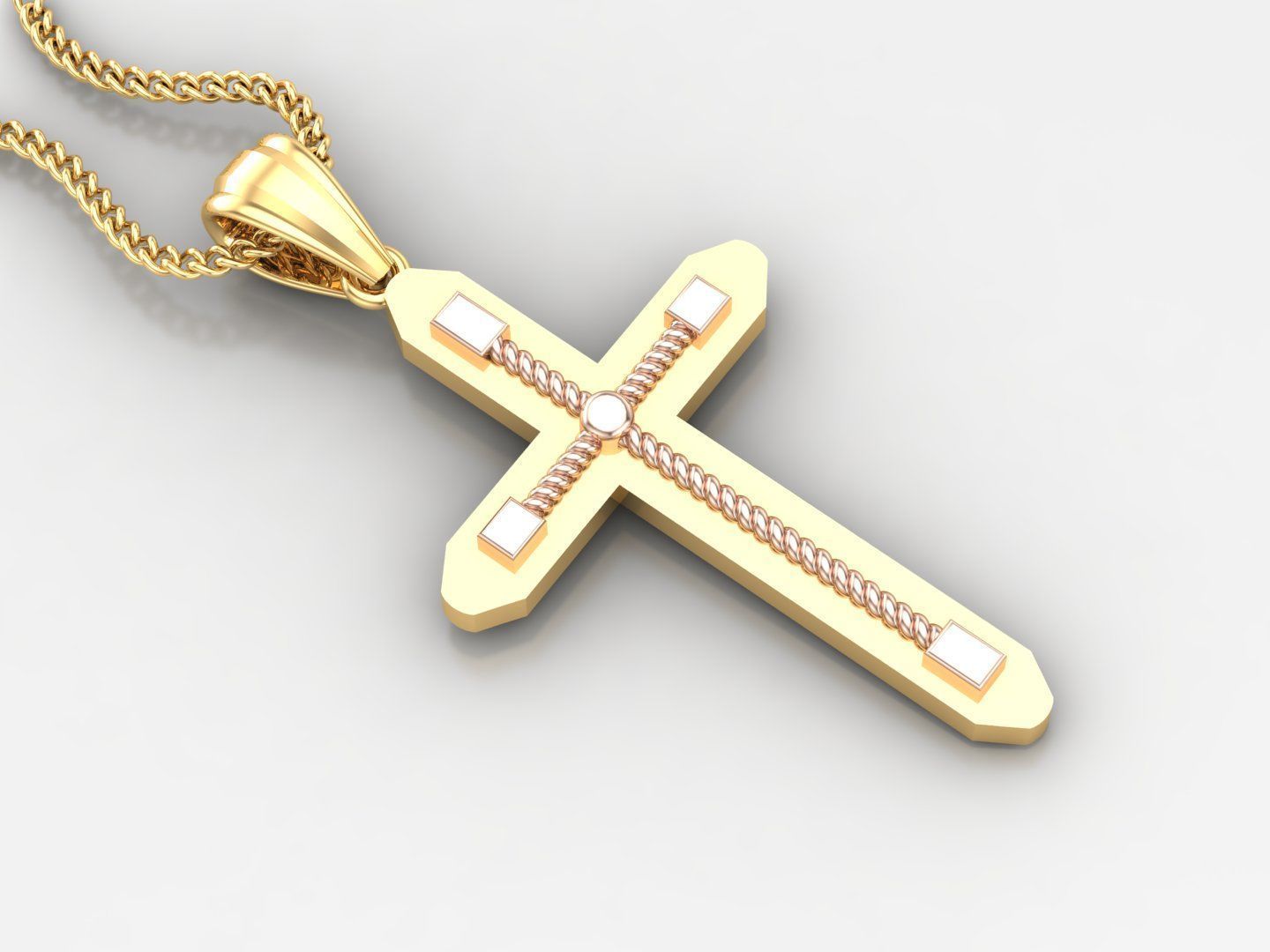 100 Cross Pendant Jewelry Light Gold New Design Bulk Discount 3D print model_96