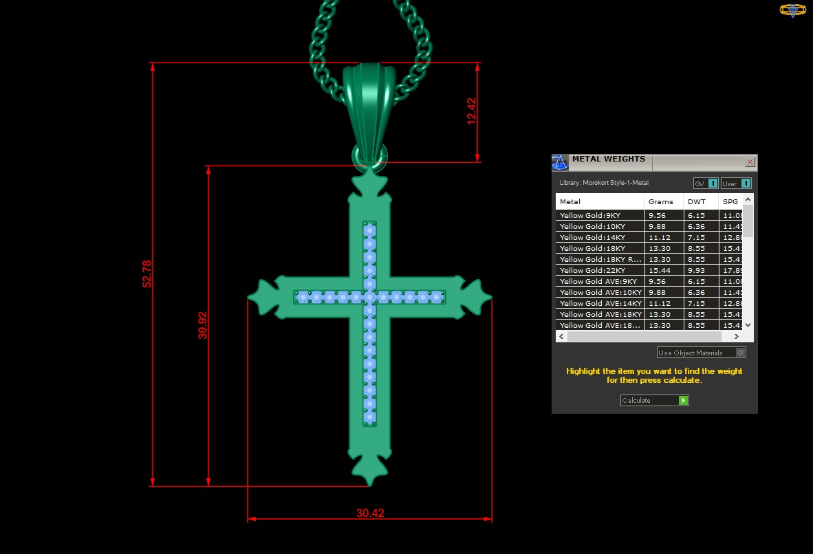 100 Cross Pendant Jewelry Light Gold New Design Bulk Discount 3D print model_130