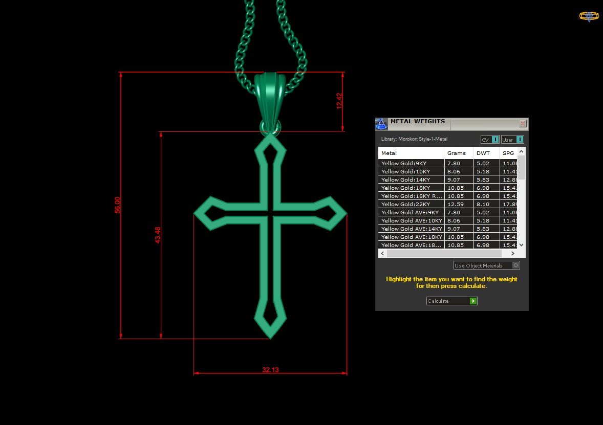 100 Cross Pendant Jewelry Light Gold New Design Bulk Discount 3D print model_119