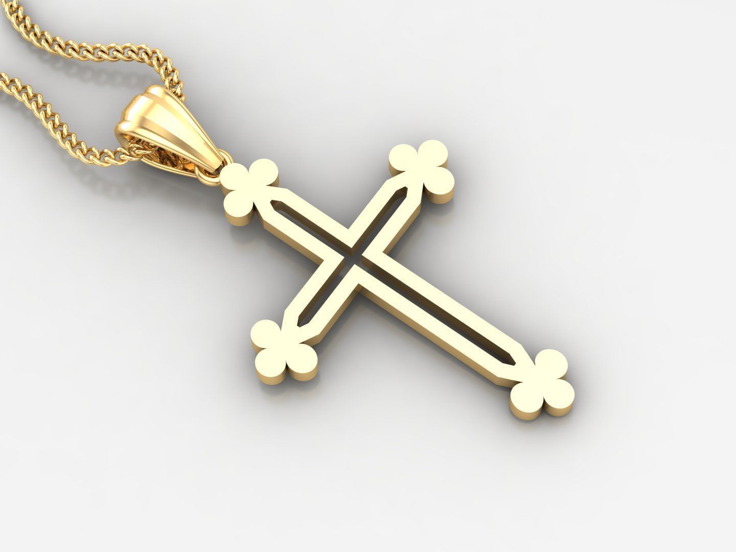 100 Cross Pendant Jewelry Light Gold New Design Bulk Discount 3D print model_57