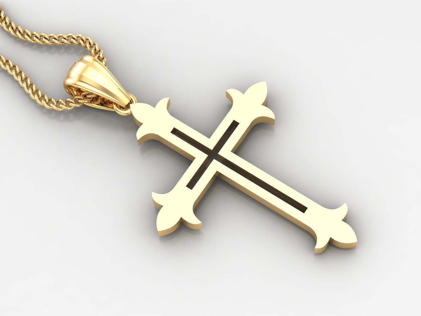 100 Cross Pendant Jewelry Light Gold New Design Bulk Discount 3D print model_52