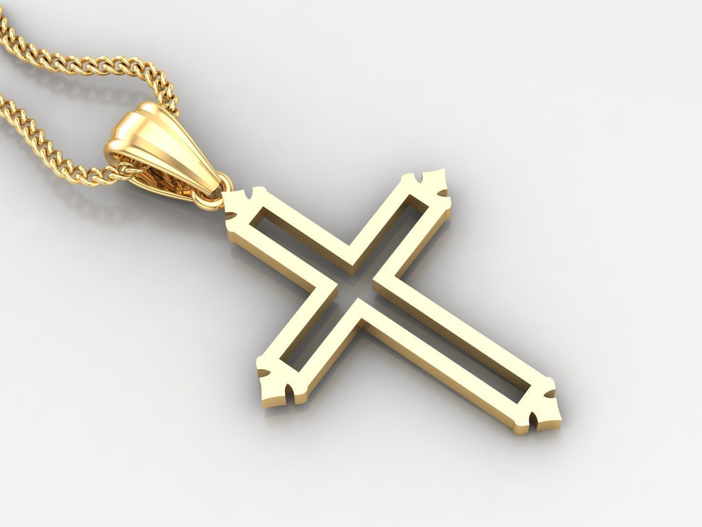 100 Cross Pendant Jewelry Light Gold New Design Bulk Discount 3D print model_29