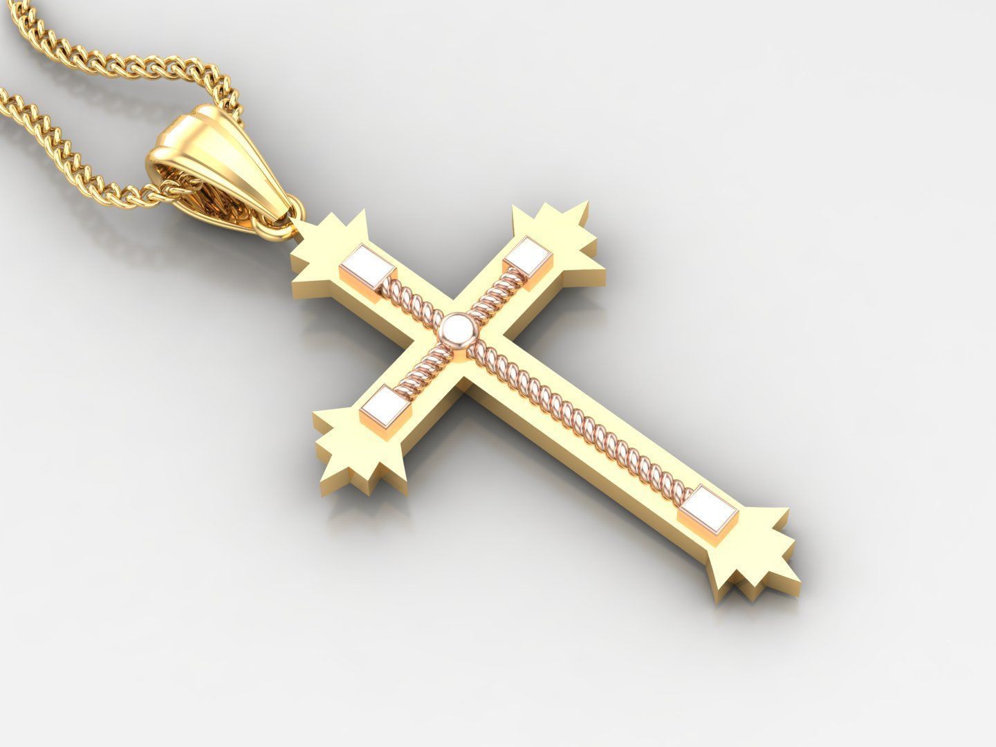 100 Cross Pendant Jewelry Light Gold New Design Bulk Discount 3D print model_70