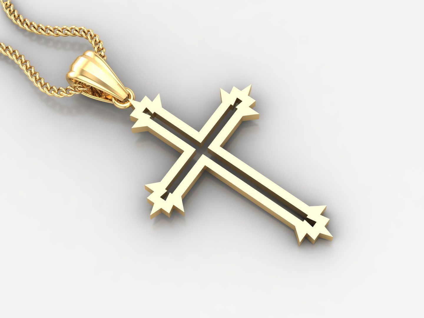 100 Cross Pendant Jewelry Light Gold New Design Bulk Discount 3D print model_59