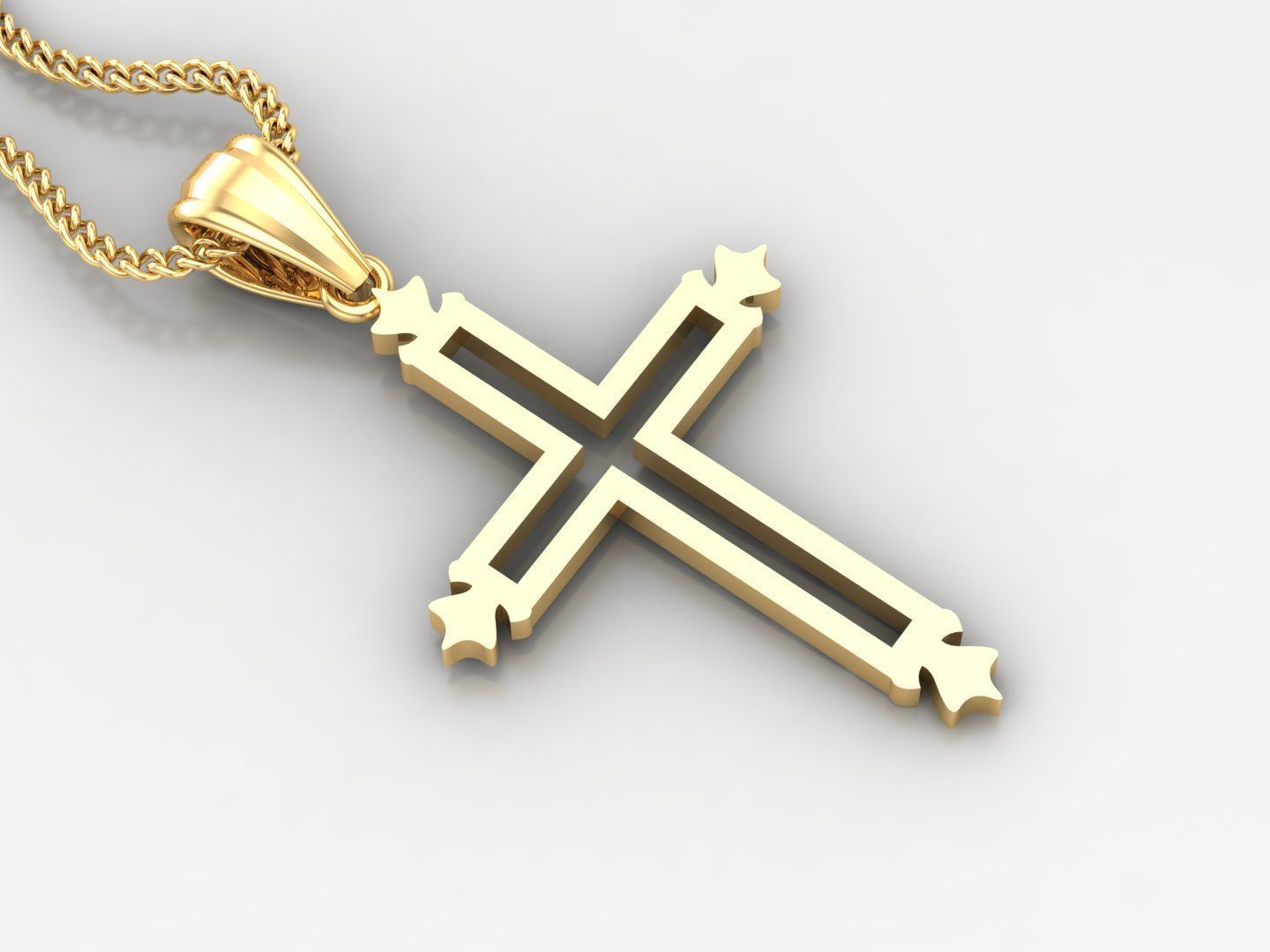 100 Cross Pendant Jewelry Light Gold New Design Bulk Discount 3D print model_25