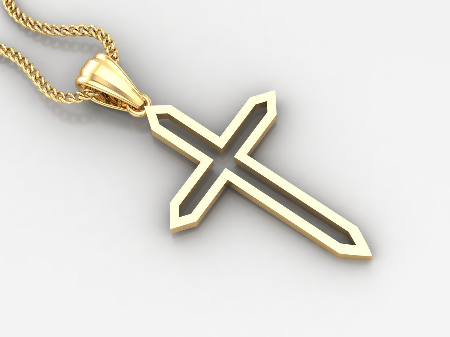 100 Cross Pendant Jewelry Light Gold New Design Bulk Discount 3D print model_46