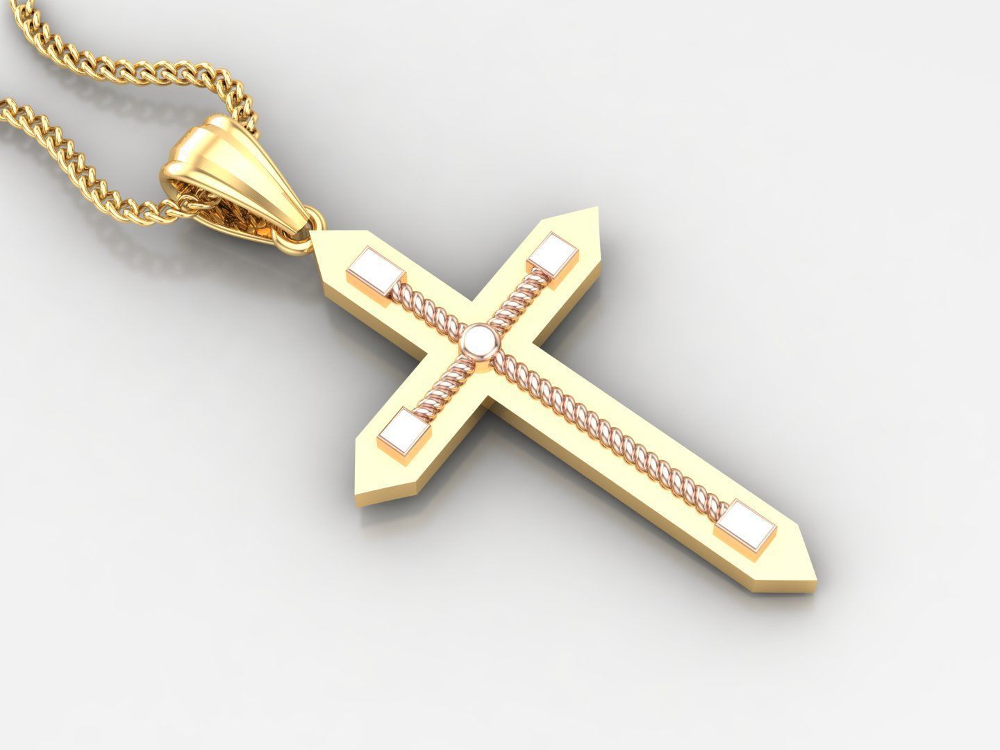 100 Cross Pendant Jewelry Light Gold New Design Bulk Discount 3D print model_100