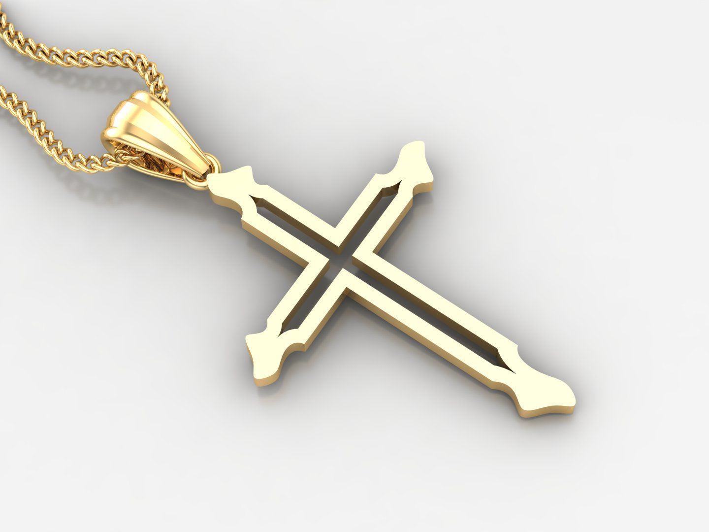 100 Cross Pendant Jewelry Light Gold New Design Bulk Discount 3D print model_55