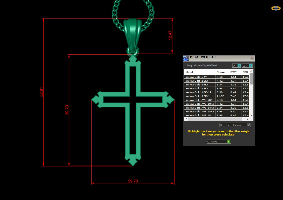 100 Cross Pendant Jewelry Light Gold New Design Bulk Discount 3D print model_109