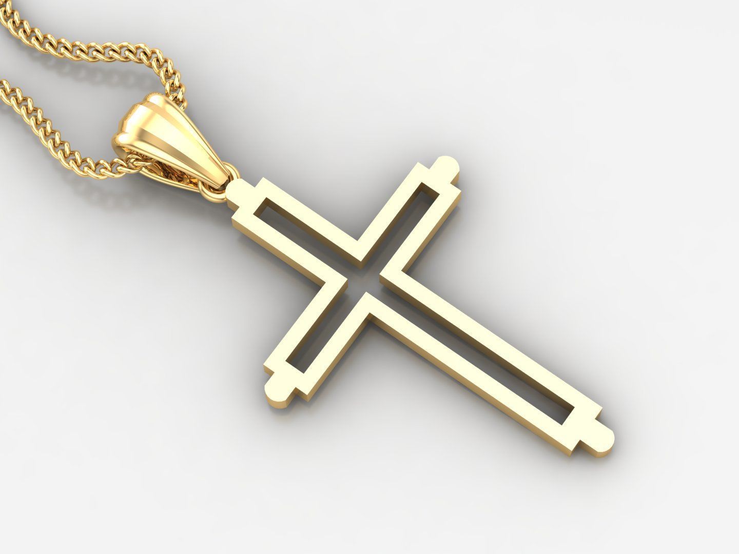 100 Cross Pendant Jewelry Light Gold New Design Bulk Discount 3D print model_42