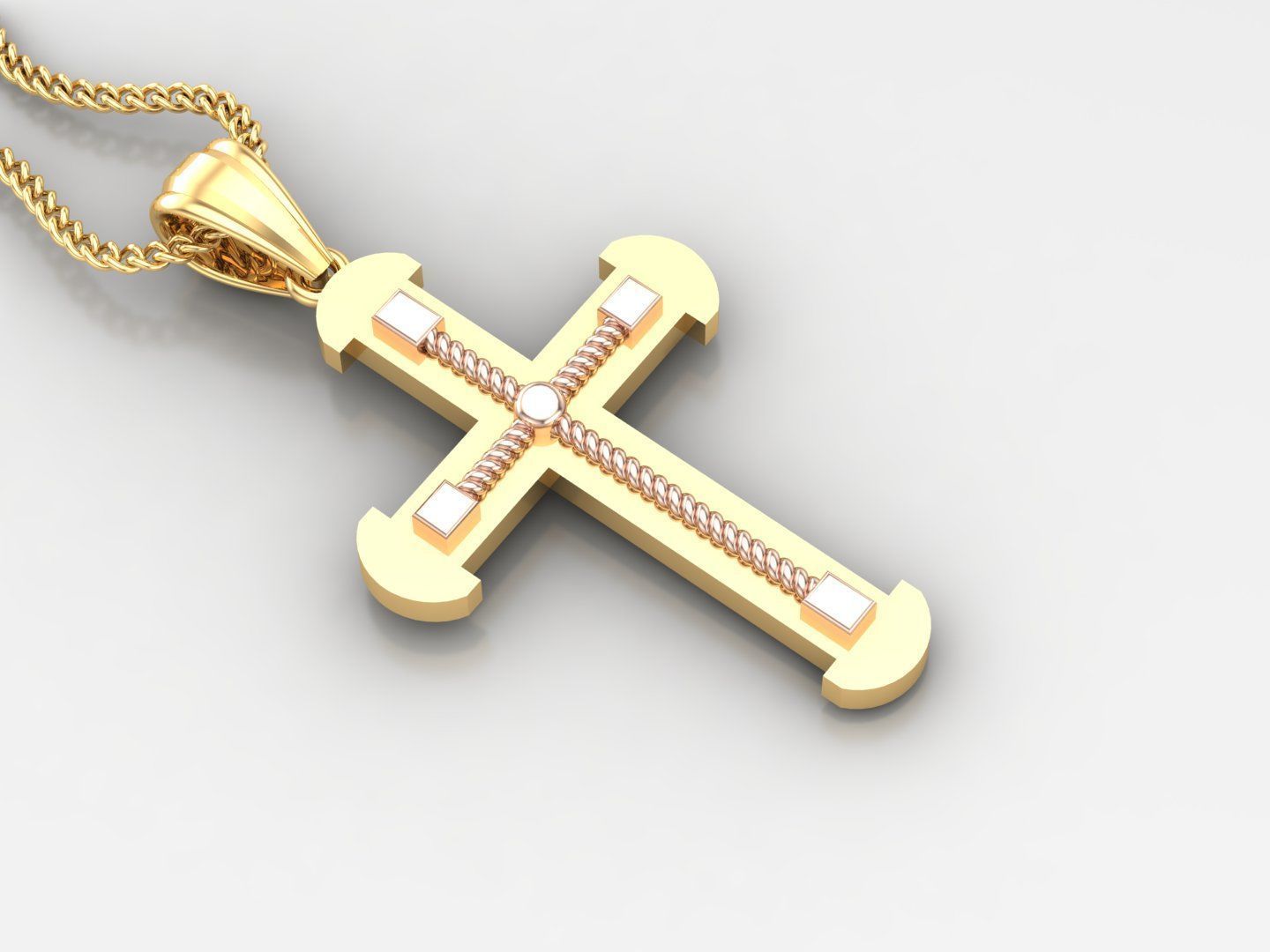100 Cross Pendant Jewelry Light Gold New Design Bulk Discount 3D print model_62