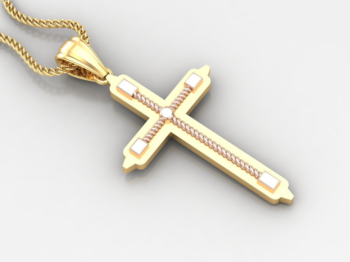 100 Cross Pendant Jewelry Light Gold New Design Bulk Discount 3D print model_84