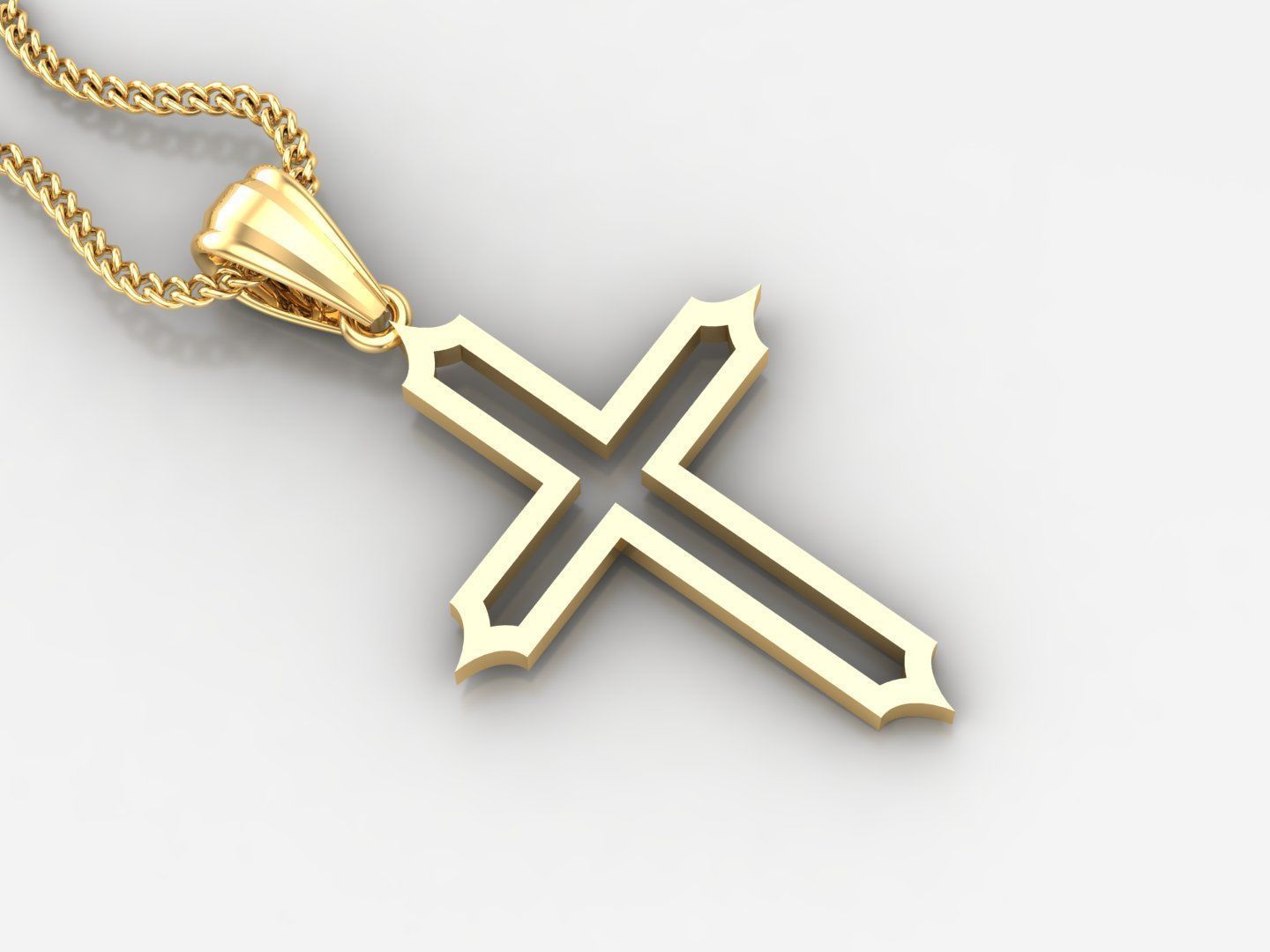 100 Cross Pendant Jewelry Light Gold New Design Bulk Discount 3D print model_26