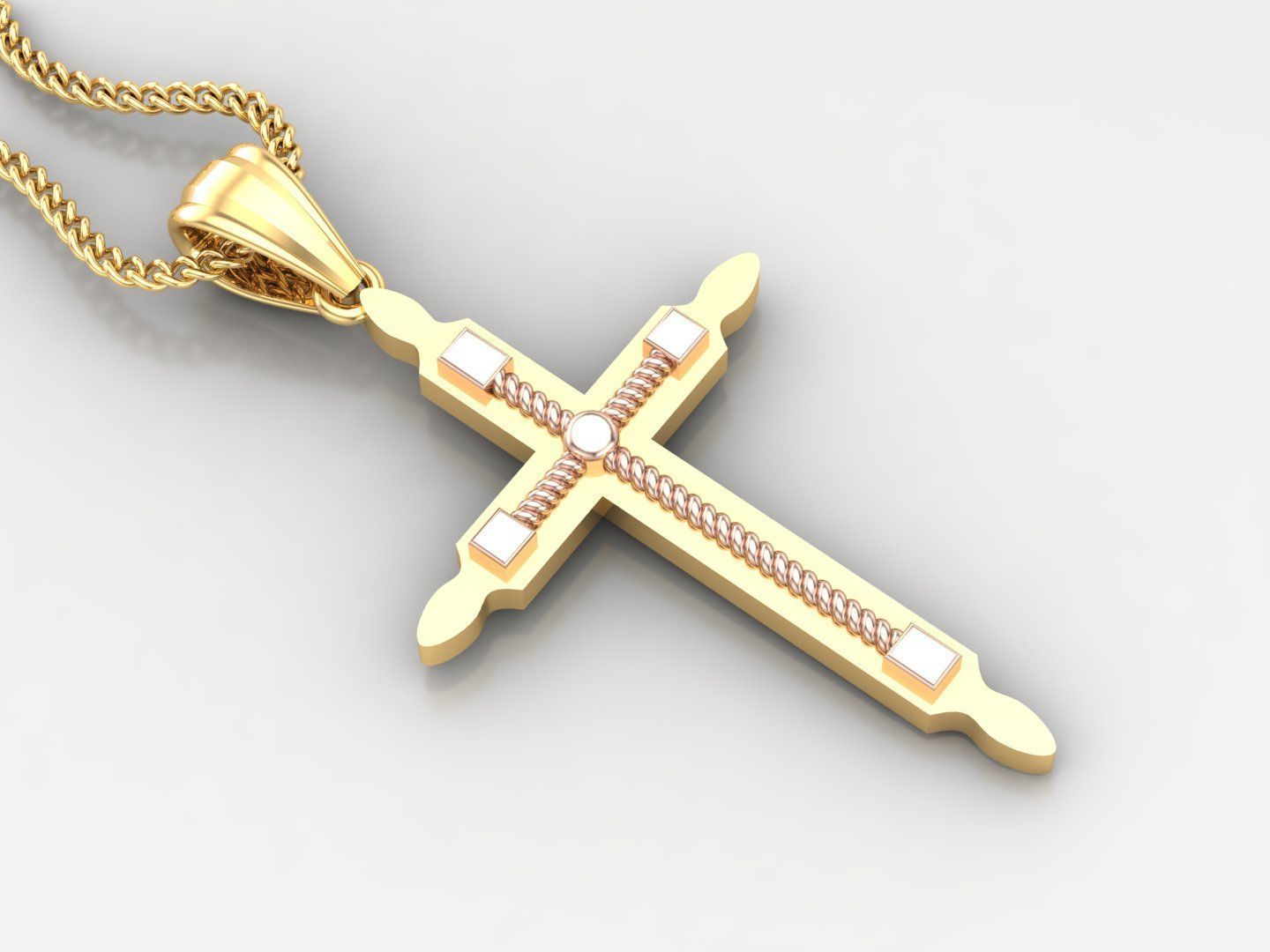 100 Cross Pendant Jewelry Light Gold New Design Bulk Discount 3D print model_72