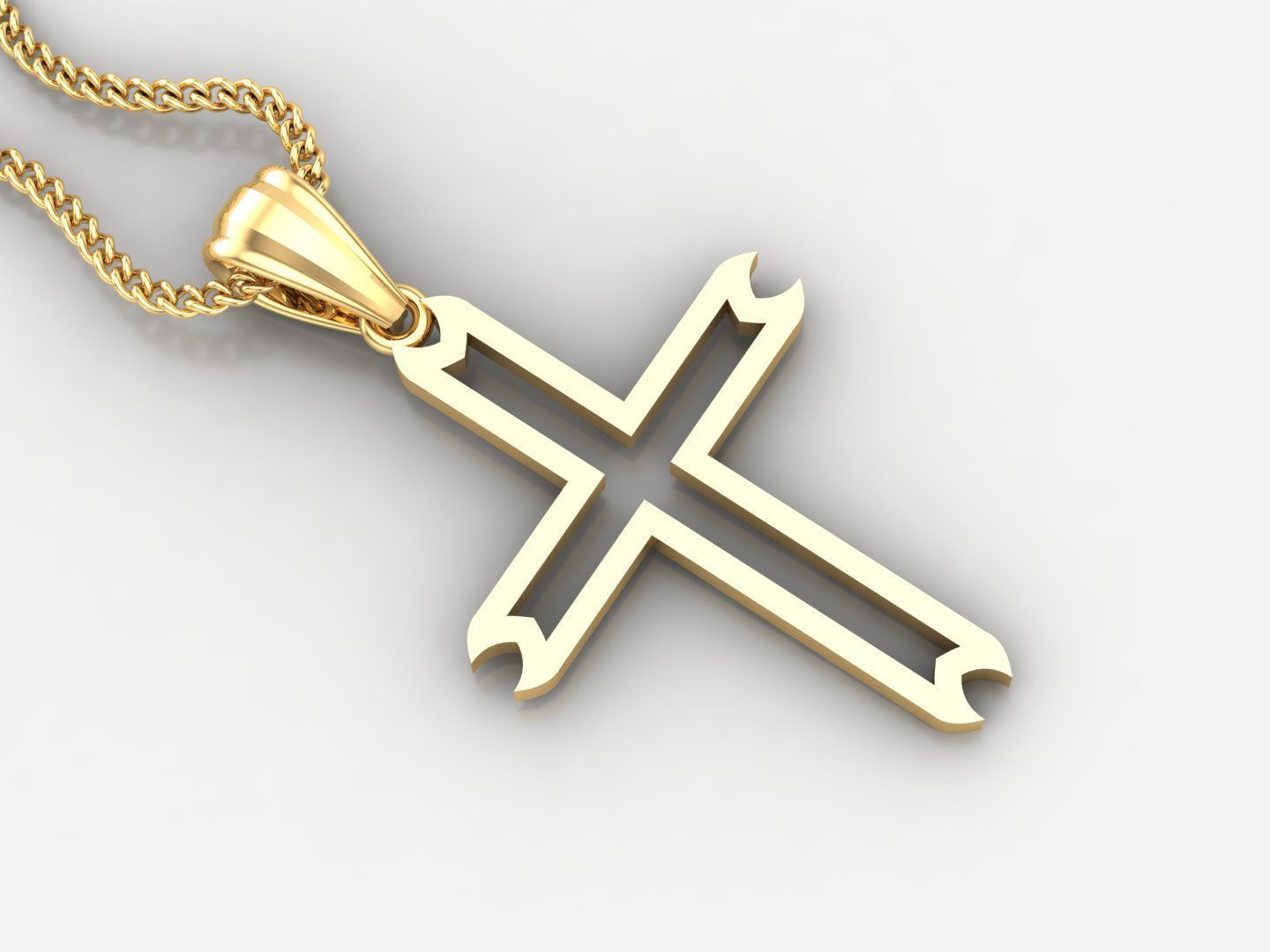 100 Cross Pendant Jewelry Light Gold New Design Bulk Discount 3D print model_28